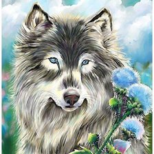 Схема вышивки «волк»