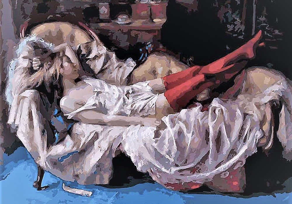 СПЯЩАЯ - картина, девушка, портрет, человек - оригинал