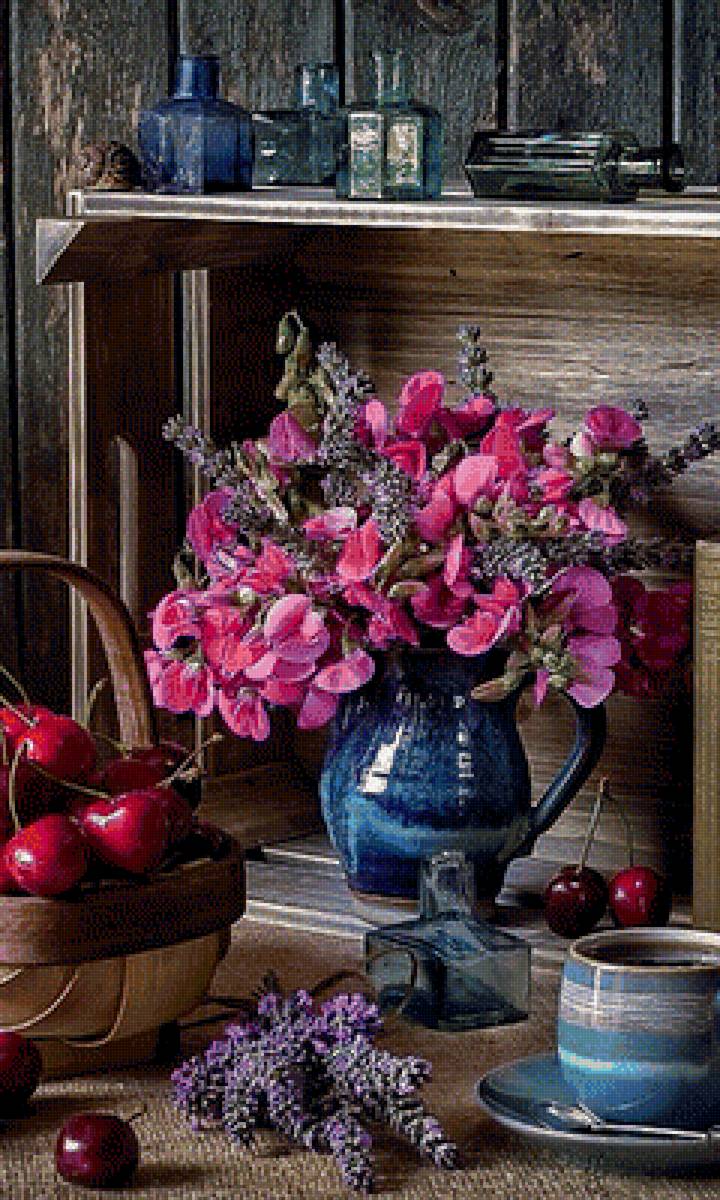 Натюрморт с душистым горошком - предпросмотр