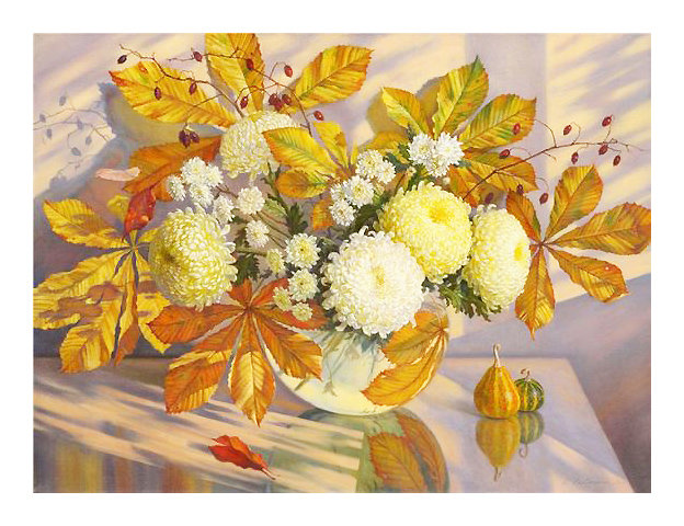 Серия "Натюрморты". Осенний - осень, цветы, натюрморт - оригинал