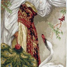 Оригинал схемы вышивки «девушка лебедь» (№1723924)