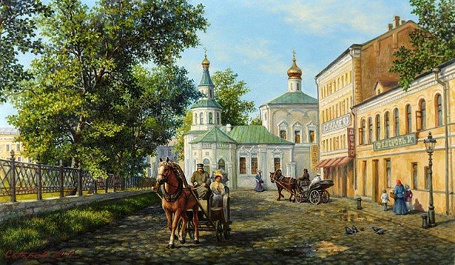 ретро мостовая - картина, пейзаж, природа - оригинал