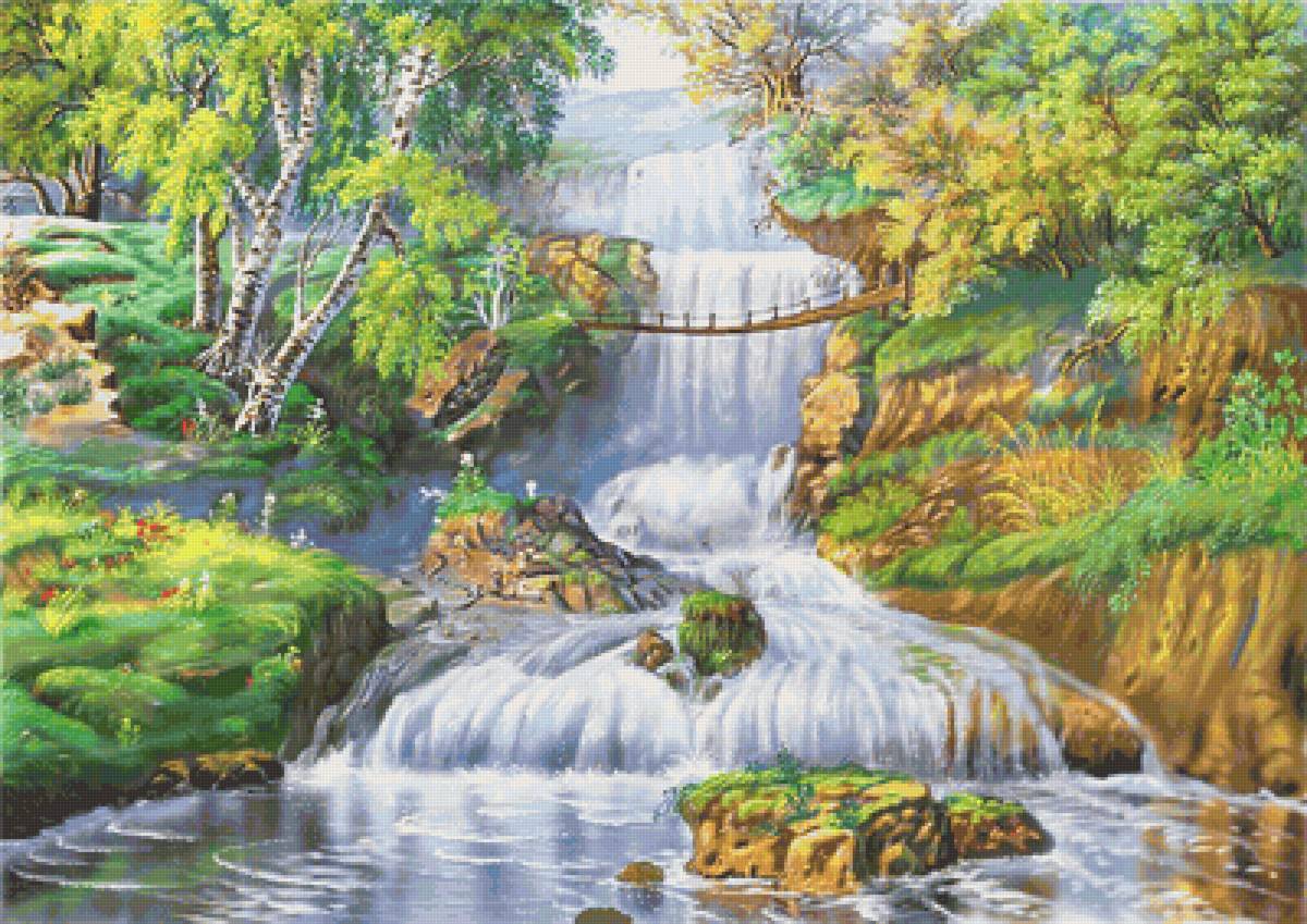 Серия "Пейзаж" - водопад, природа, пейзаж, лес - предпросмотр