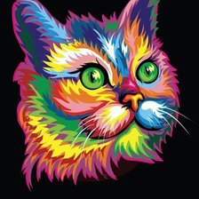 Схема вышивки «Радужный кот»
