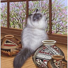 Схема вышивки «кот»