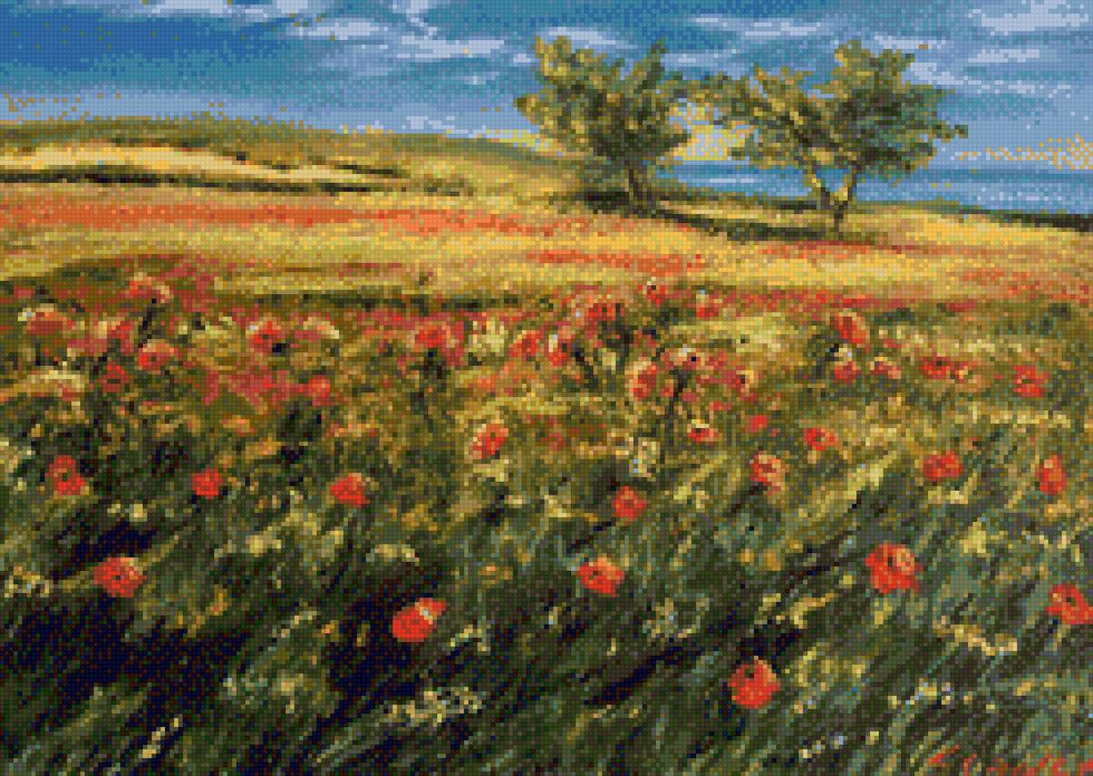 пейзаж - картина, лето - предпросмотр