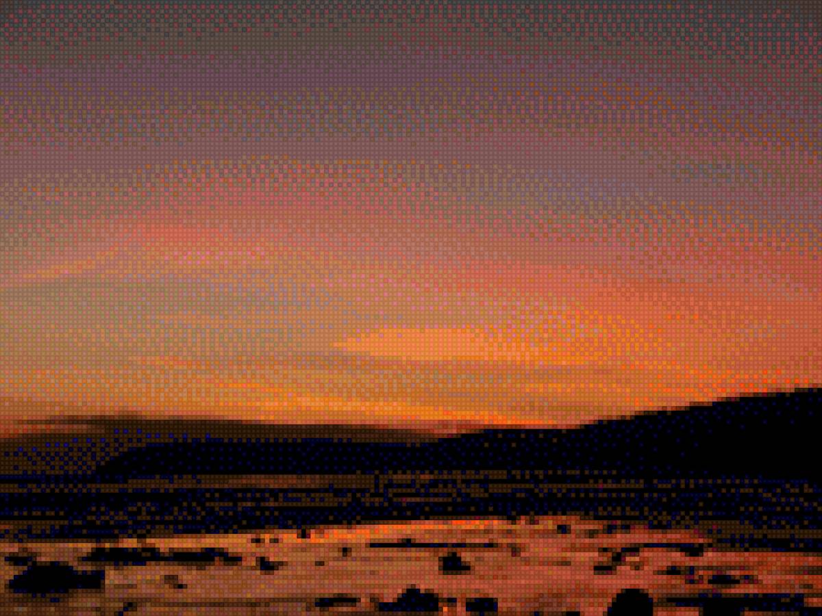 Закат на Белом море - небо, вода, камни - предпросмотр