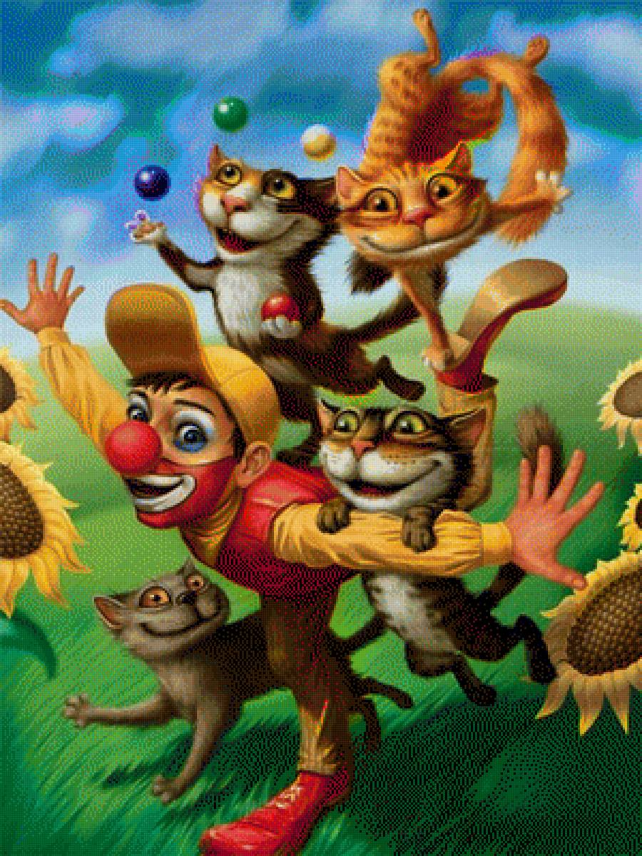 клоун - клоун, коты - предпросмотр