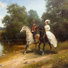 Схема вышивки «Всадники»