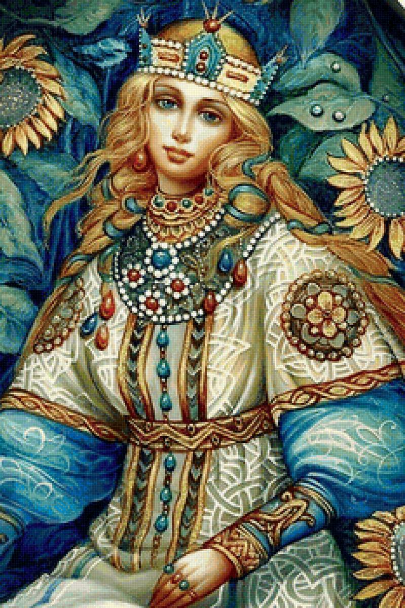 Русская красавица 1 - живопись, дама, русская красавица, девушка - предпросмотр