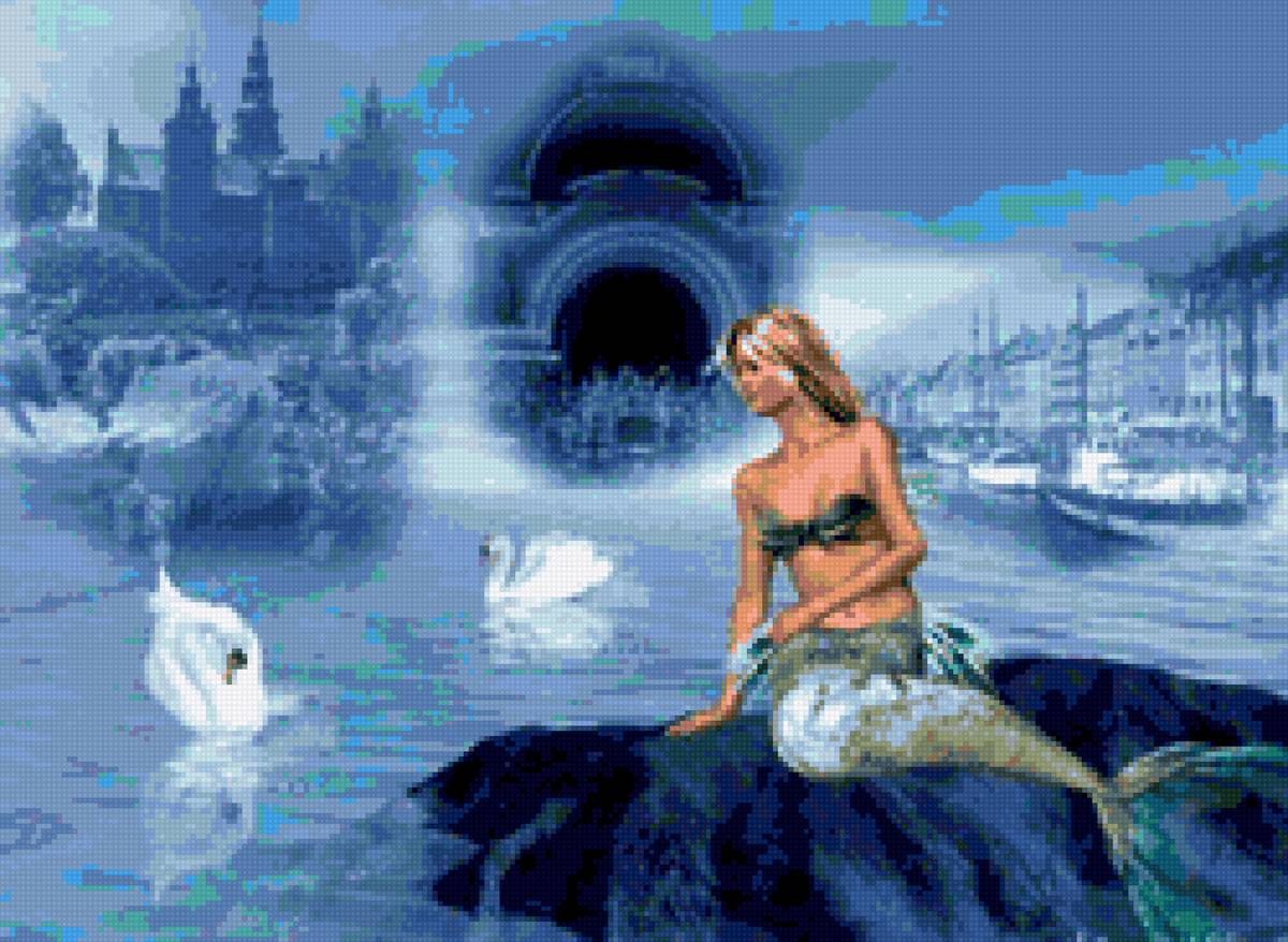 Русалка в городском паке - предпросмотр