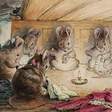 Схема вышивки «Мышки рукодельницы»