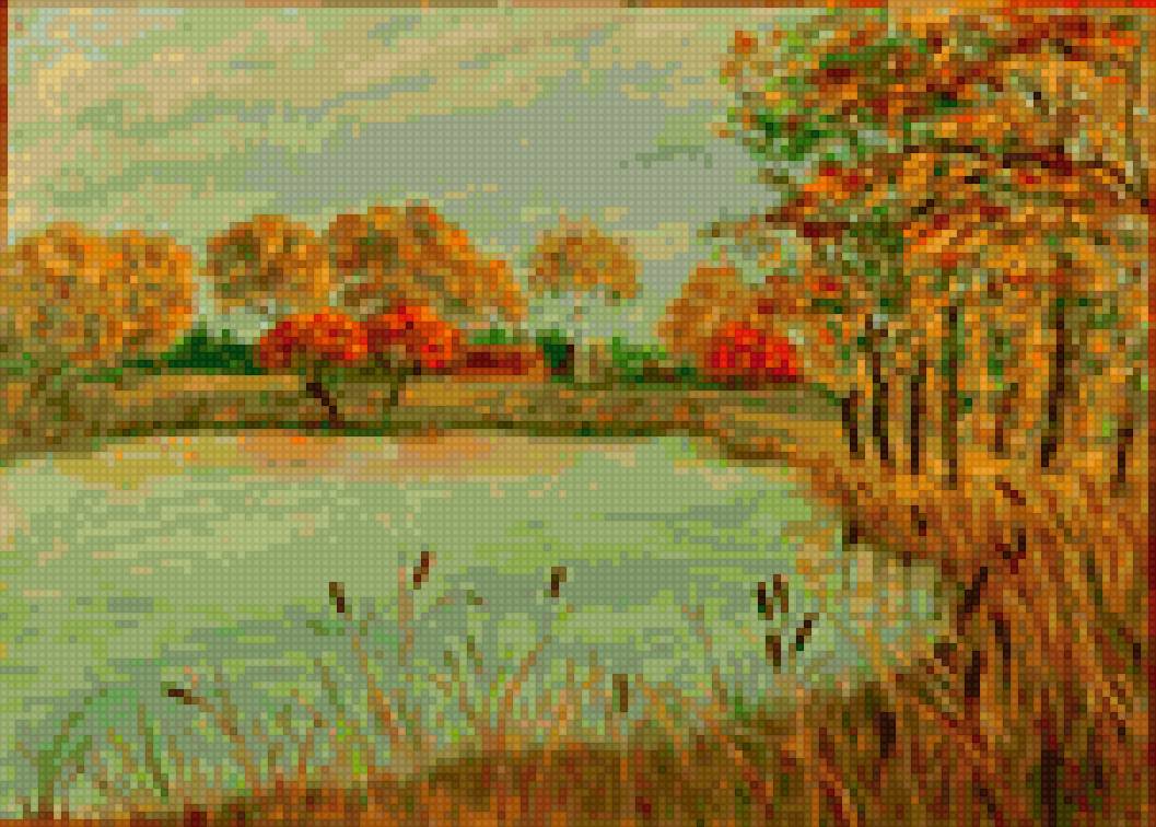 пруд осенью - предпросмотр