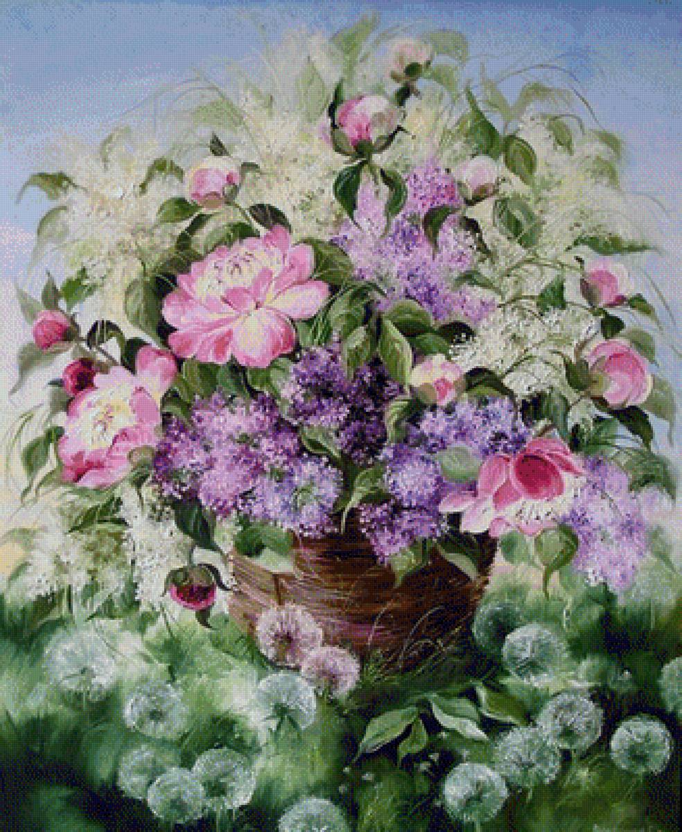 худ. Екатерина Гребенкина - цветы - предпросмотр