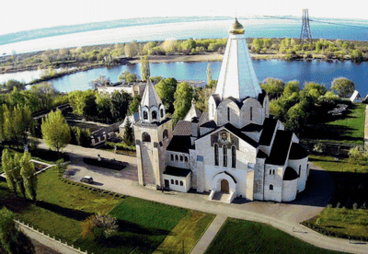 Церковь - вышивка крестиком - предпросмотр