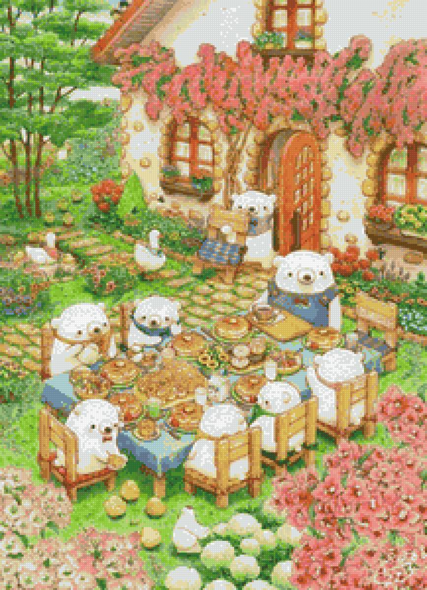 Мишки 1 - обед, мишки, семья - предпросмотр