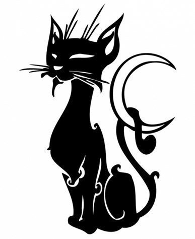 черный кот - кот. монохром - оригинал