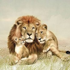 Схема вышивки «семья льёв»