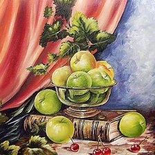Оригинал схемы вышивки «Натюрморт с яблоками.» (№1734884)