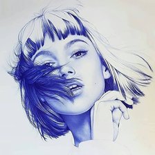 Схема вышивки «Девушка»