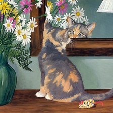 Схема вышивки «котёнок»