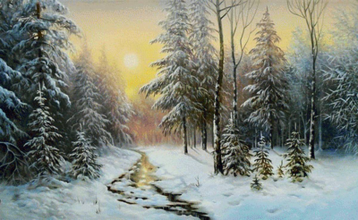 зимний пейзаж - природа, зима, пейзаж - предпросмотр