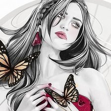 Схема вышивки «Девушка»