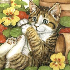 Схема вышивки «котёнок»