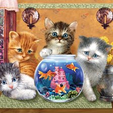 Схема вышивки «котята»