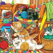 Схема вышивки «котята»