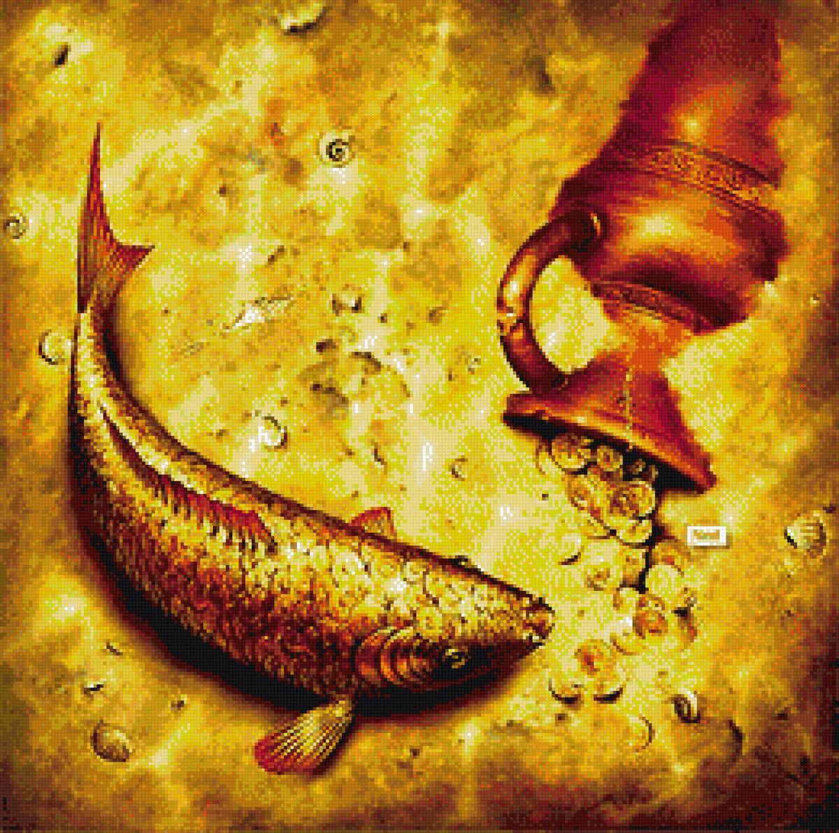 денежный карп - карп, рыба, золотой, амфора, денежный - предпросмотр