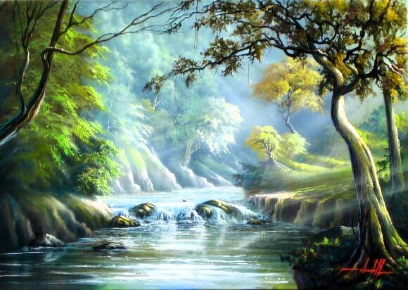 Пейзаж - вышивка крестиком - оригинал