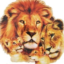 Схема вышивки «Львиная семья»