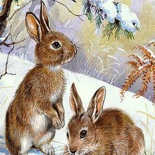 Схема вышивки «зайцы»