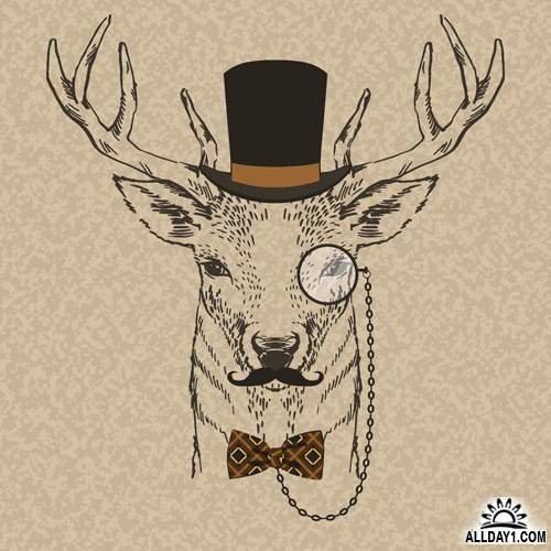 Олень - деловой олень, интелигент, строгость, классика - оригинал