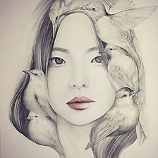 Схема вышивки «Девушка»