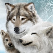 Схема вышивки «семейка волков»