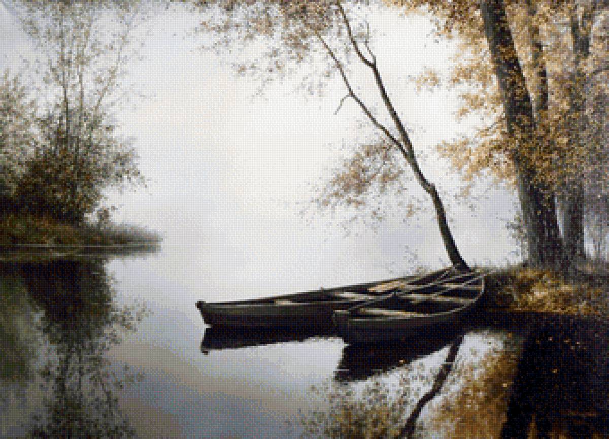 Пейзаж - природа, лодки, вода - предпросмотр