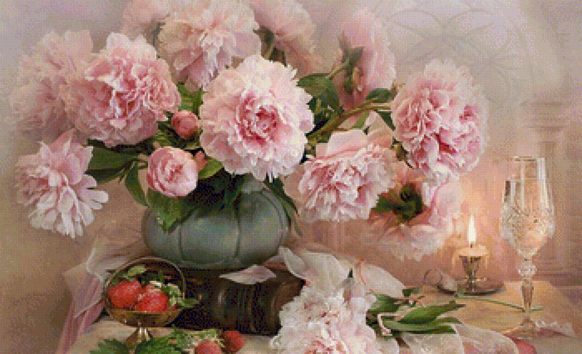 Пионы Луизы Гельтс - цветы, пионы, натюрмлрт, букет - предпросмотр