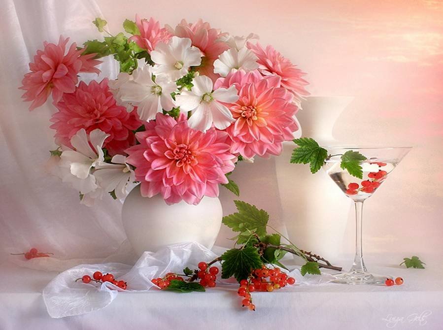 Нежный букет - цветы, букет, натюрмлрт - оригинал