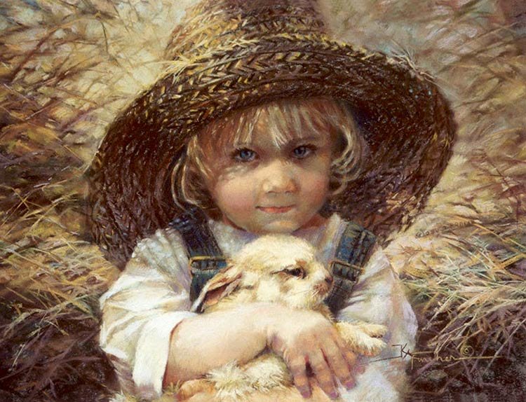 Мальчик с кроликом - оригинал