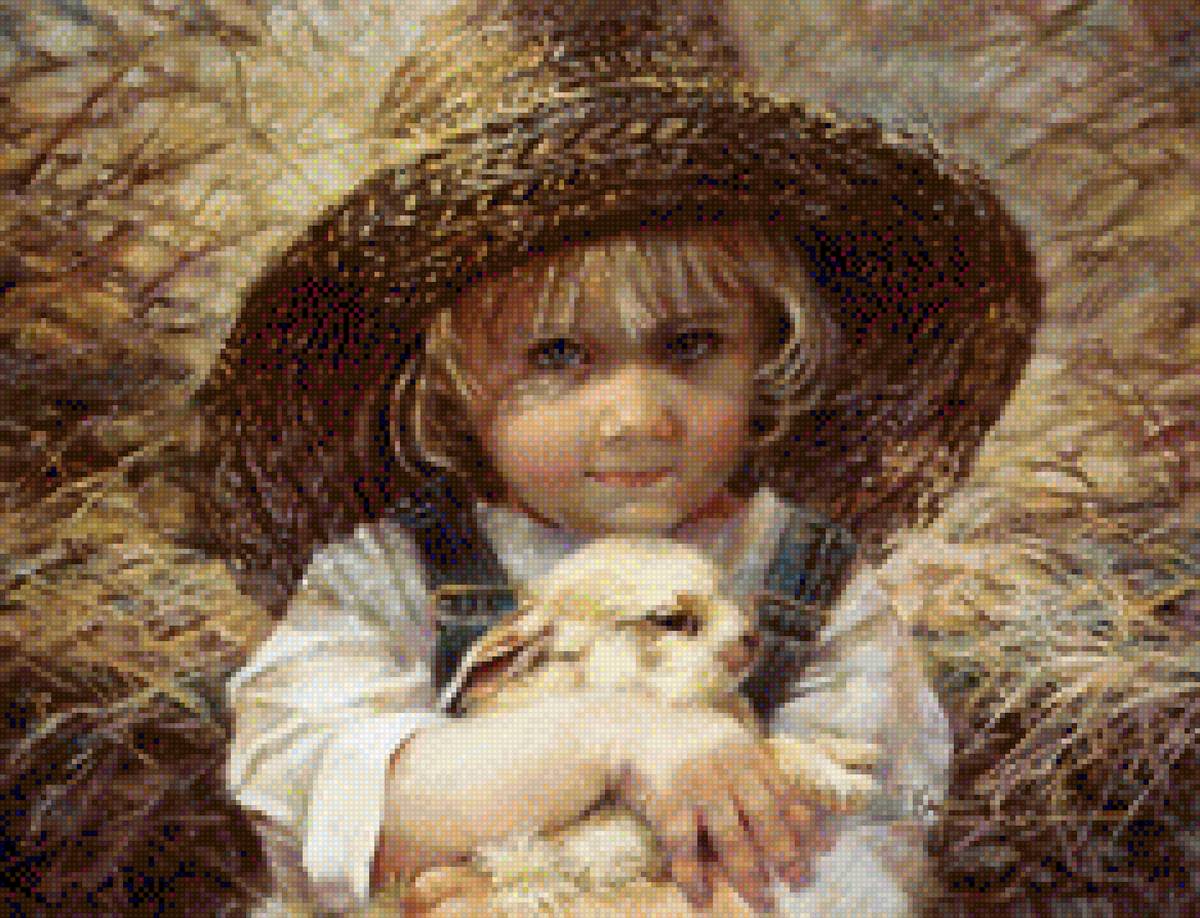 Мальчик с кроликом - предпросмотр