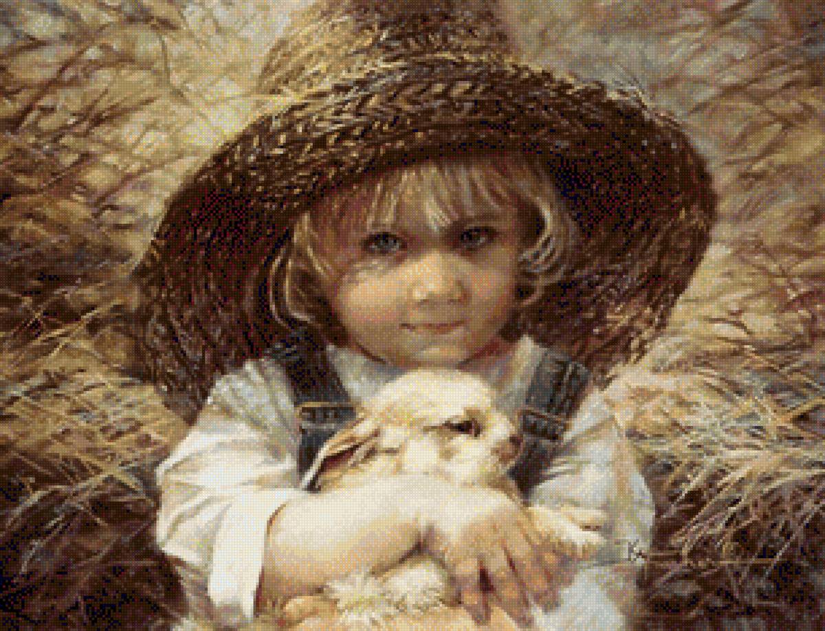 Мальчик с кроликом - предпросмотр