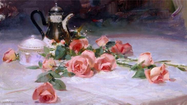 Pino Daeni  Roses - roses, pino, daeni - оригинал