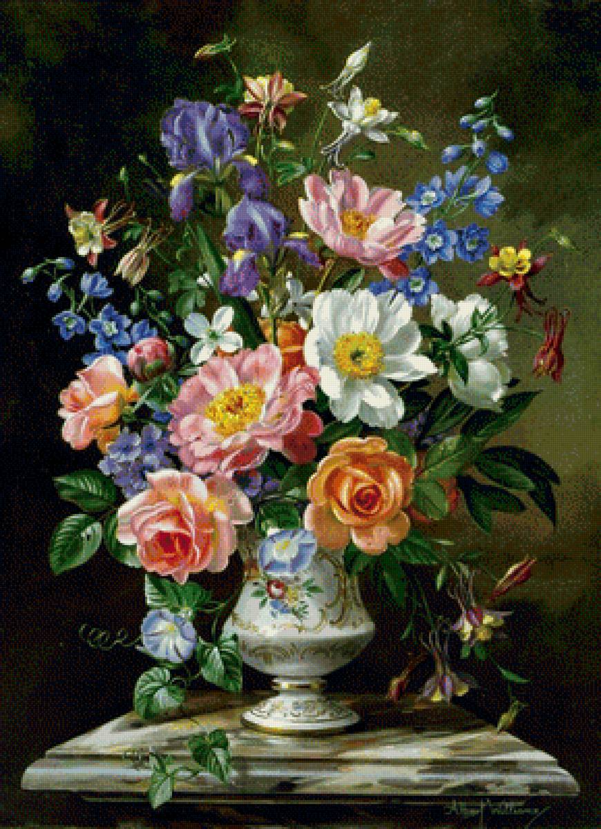 Букет - вышивка крестиком - предпросмотр