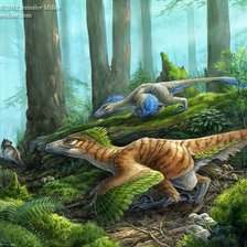 Схема вышивки «Дейнонихи на охоте»