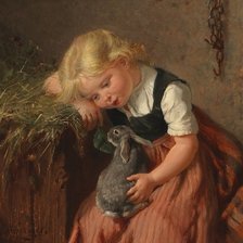 Девочка и кролик