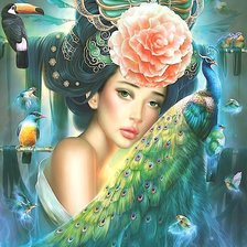 Схема вышивки «Девушка»