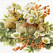 Оригинал схемы вышивки «Winter bunnies» (№1745252)