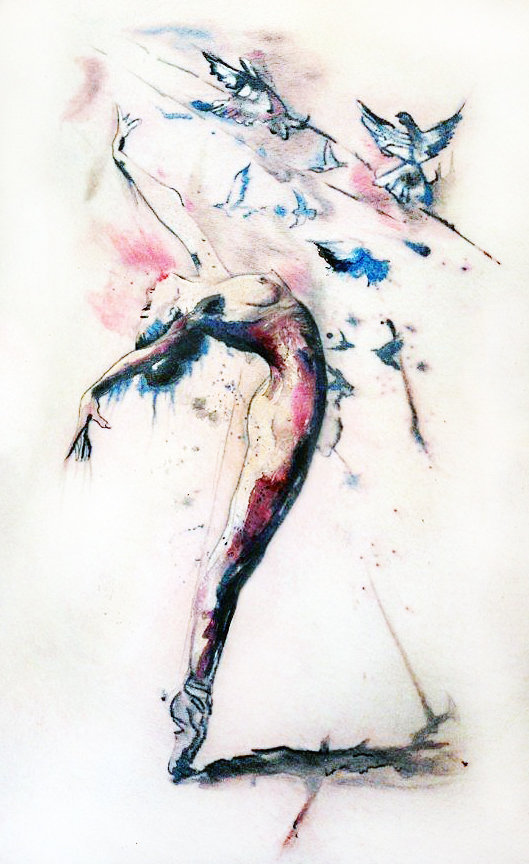 Балерина - акварель, балерина - оригинал